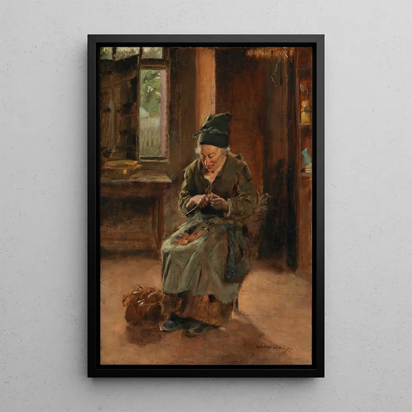 Un intérieur de cottage breton - Helen Mabel Trevor — ingelijst kunstwerk aan de muur