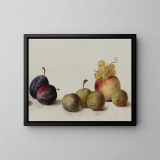 pruimen, perziken en druiven - Helen Searle — ingelijst kunstwerk aan de muur