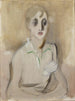 Moderne schoolmeisje schilderij - Helene Schjerfbeck — weergave van het kunstwerk