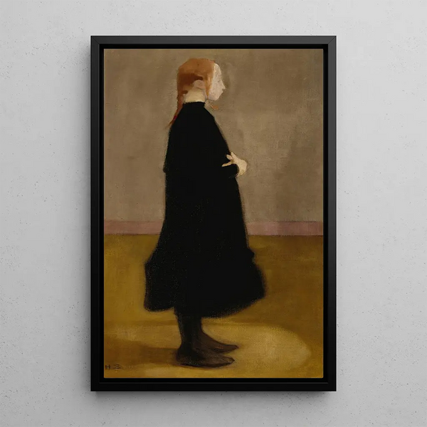 L'écolière II Meisje in zwart - Helene Schjerfbeck — ingelijst kunstwerk aan de muur