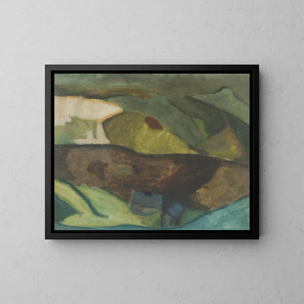 Cabanes de pêche au bord de la rivière Motif de Granvg Faxlven - Helmer Osslund — framed artwork on a wall