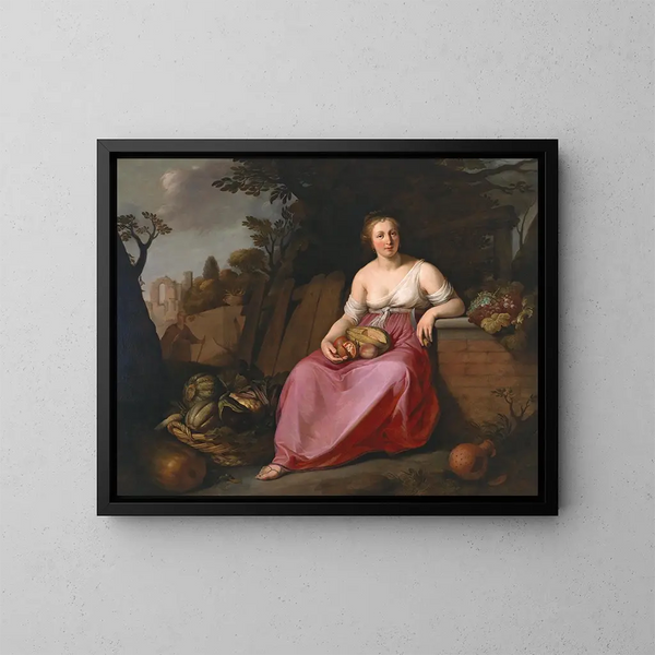 Vertumne et Pomone - Hendrick Bloemaert — framed artwork on a wall