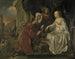 Rebecca ontvangt geschenken van de dienaar van Abraham - Hendrick Heerschop — weergave van het kunstwerk