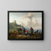 Familie van herders aan de voet van antieke ruïnes en Familie van herders aan de rand van een rivier - Hendrick Mommers — ingelijst kunstwerk aan de muur