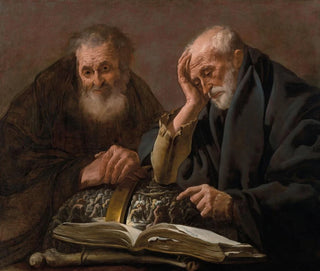 Democritus en Heraclitus - Hendrick Ter Brugghen — weergave van het kunstwerk