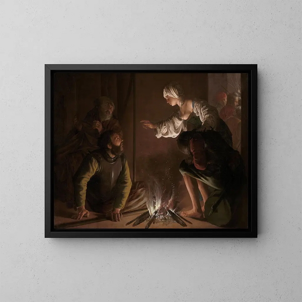 The reniement de saint Pierre - Hendrick Ter Brugghen — framed artwork on a wall