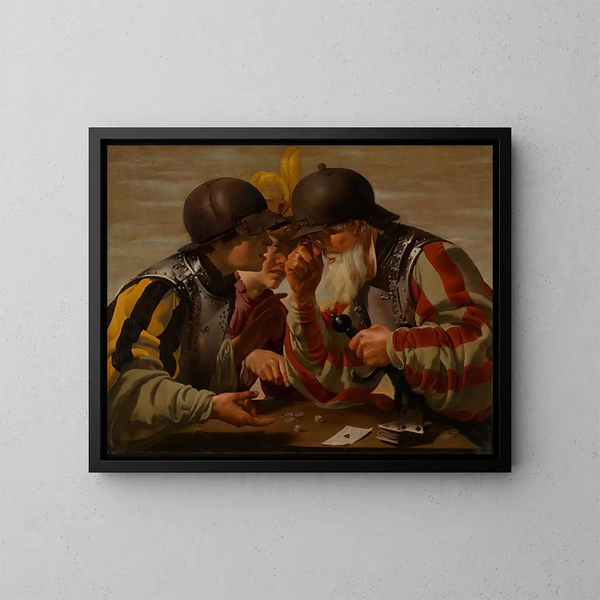 Les Joueurs - Hendrick Ter Brugghen — framed artwork on a wall