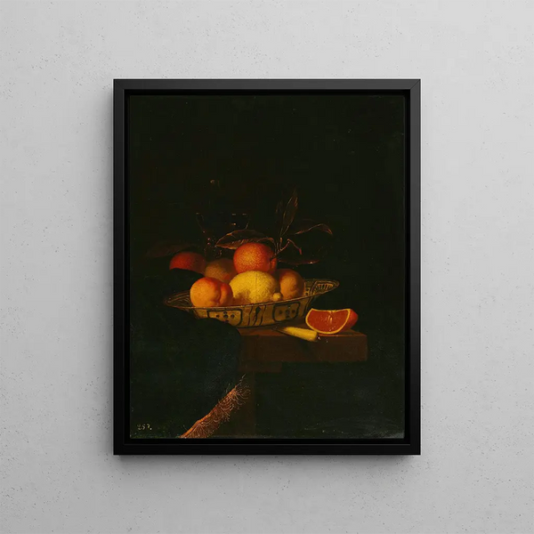Hendrick Van Streek - Still life of assorted fruit in a Wanli porcelain bowl.webp