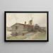 molen met houten gebouwen nabij Amsterdam - Hendrik Abraham Klinkhamer — ingelijst kunstwerk aan de muur