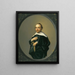 Portret van een man met baard, dragend een zwart jas met grote witte kraag, die een paar handschoenen vasthoudt - Hendrik Gerritsz. Pot — ingelijst kunstwerk aan de muur