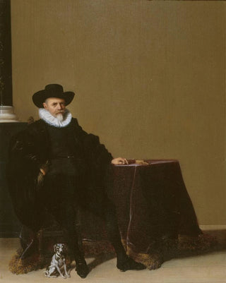 Hendrik Gerritsz Pot - Portrait dhomme en costume de velours noir.webp