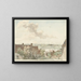 Uitzicht op Nijmegen met een boot op de rivier - Hendrik Hoogers — ingelijst kunstwerk aan de muur