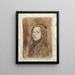 Portret van een meisje met lang haar - Hendrik Johannes Haverman — ingelijst kunstwerk aan de muur