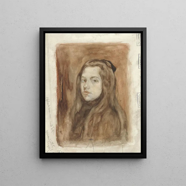 Hendrik Johannes Haverman - Portret van een meisje met lang haar.webp