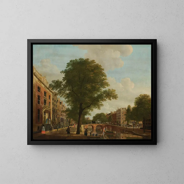 Vue du Herengracht près de la Leidsestraat à Amsterdam - Hendrik Keun — ingelijst kunstwerk aan de muur