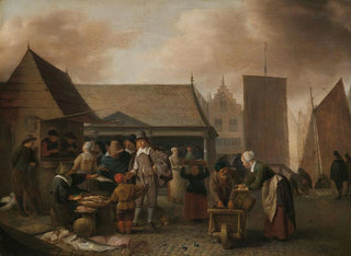 Vismarkt - Hendrik Martensz Sorgh — weergave van het kunstwerk