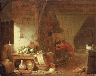 Binnenkant van de boerenkeuken - Hendrik Martensz Sorgh — weergave van het kunstwerk