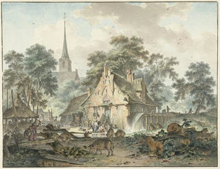 Hendrik Meijer - Watermolen en dorpskerk.webp