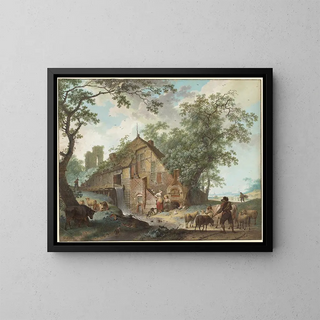 Een zomerscène - Hendrik Meyer — ingelijst kunstwerk aan de muur