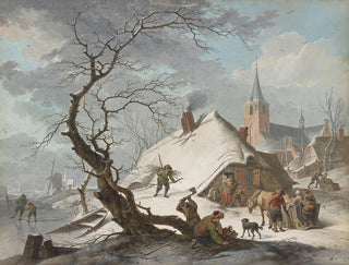 Een wintertafereel - Hendrik Meyer — weergave van het kunstwerk
