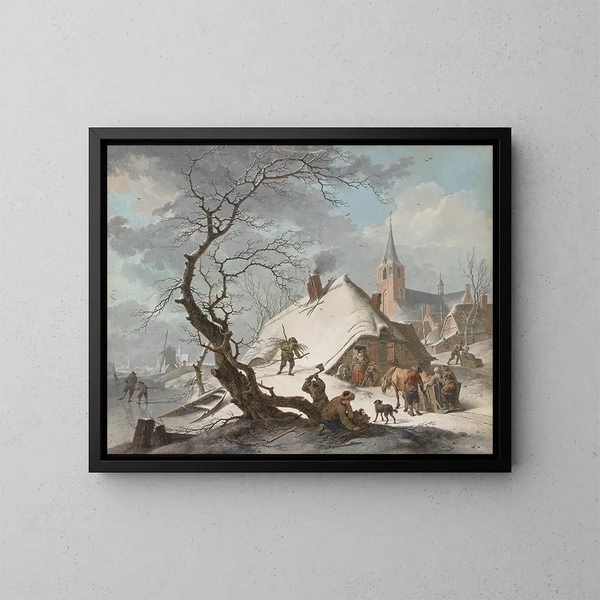 A winter scene - Hendrik Meyer — framed artwork on a wall