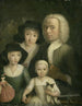 Zelfportret met zijn vrouw Sanneke van Bommel en hun twee kinderen - Hendrik Spilman — weergave van het kunstwerk