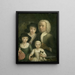 Zelfportret met zijn vrouw Sanneke van Bommel en hun twee kinderen - Hendrik Spilman — ingelijst kunstwerk aan de muur