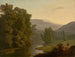 Een landschap met figuren bij een rivier en bergen op de achtergrond - Hendrik Voogd — weergave van het kunstwerk