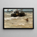 Bateaux de pêche dans les vagues - Hendrik Willem Mesdag — framed artwork on a wall