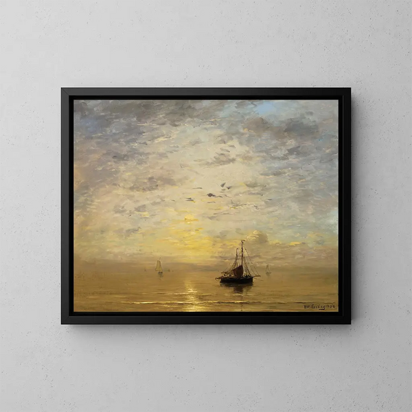 Marine Painting - Hendrik Willem Mesdag — framed artwork on a wall