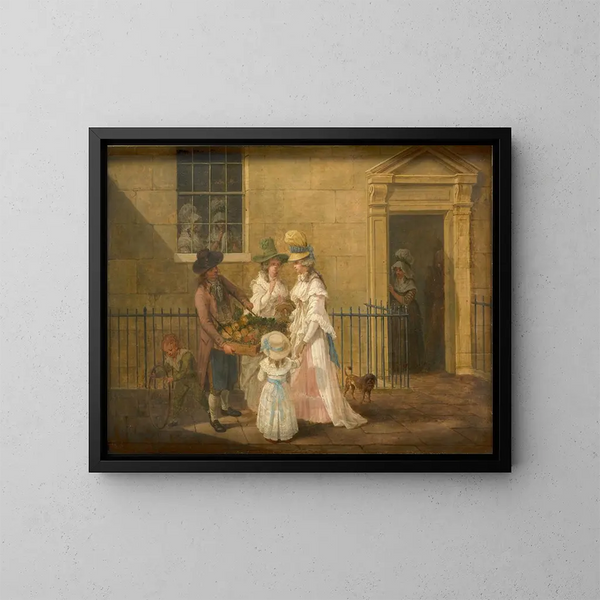 Vendor of vegetables - Hendrik Willem Schweickhardt — framed artwork on a wall