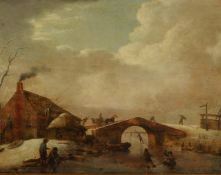 Winterlandschap - Hendrik Willem Schweickhardt — weergave van het kunstwerk
