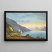 Vue du Lac Léman avec Personnages dans un Vignoble au Premier Plan, le Château de Chillon au Loin - Hendrikus Johannes Knip — ingelijst kunstwerk aan de muur