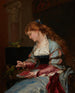 Vrouw met papegaai - Henri-Charles-Antoine Baron — weergave van het kunstwerk