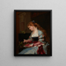 Vrouw met papegaai - Henri-Charles-Antoine Baron — ingelijst kunstwerk aan de muur