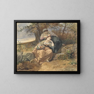 Twee vrouwen - Henri-Charles-Antoine Baron — ingelijst kunstwerk aan de muur