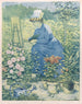 Jeanne Gonzalès die in de tuin schildert - Henri-Charles Guérard — weergave van het kunstwerk