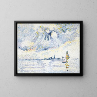 Zonsondergang op de lagune van Venetië - Henri-Edmond Cross — ingelijst kunstwerk aan de muur