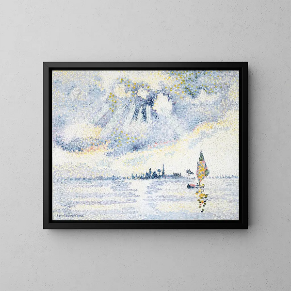 Sunset over the Venice Lagoon - Henri-Edmond Cross — framed artwork on a wall