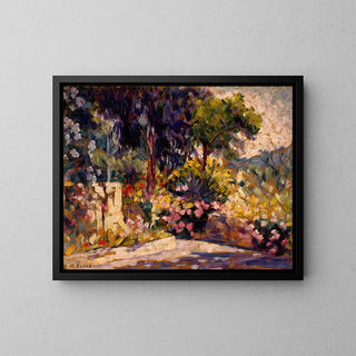 La terrasse fleurie - Henri-Edmond Cross — ingelijst kunstwerk aan de muur