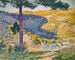 Vallée avec ombre de sapins sur la montagne - Henri-Edmond Cross — weergave van het kunstwerk