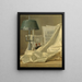 van een stilleven met een lampje, een partituur, een viool of een cistre en een satijnen doek op een stenen rand - Henri-Horace Roland Delaporte — ingelijst kunstwerk aan de muur