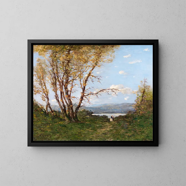 A landscape - Henri-Joseph Harpignies — framed artwork on a wall