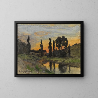 HenriJoseph Harpignies - Arbre au bord dune rivire.webp