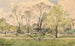 van Jacques Hittorff's schilderij "De tuinen van de Champs-Élysées met de fontein van Diana", Parijs - Henri-Joseph Harpignies — weergave van het kunstwerk