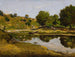Landschapschilderij met zonlicht - Henri-Joseph Harpignies — weergave van het kunstwerk