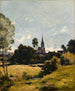 L'kerk van het dorp - Henri-Joseph Harpignies — weergave van het kunstwerk