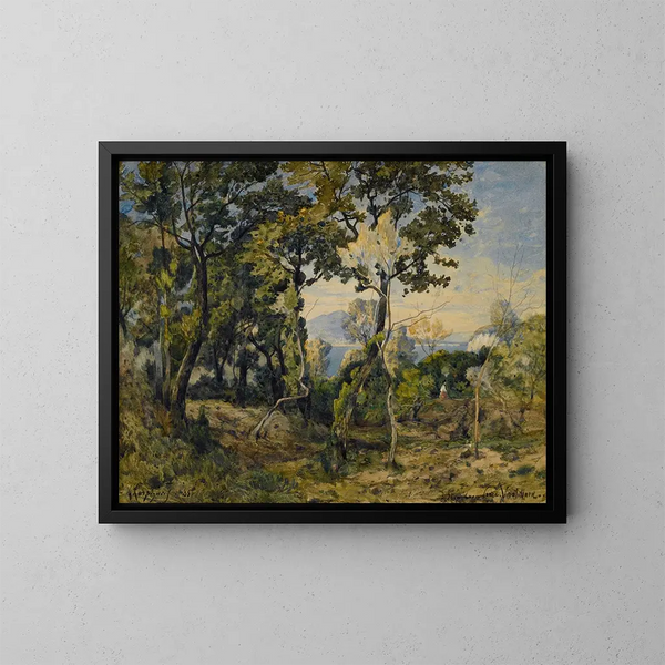 Villefranche - Henri-Joseph Harpignies — framed artwork on a wall