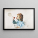 Meisje met zeepbel - Henri Jules Jean Geoffroy — ingelijst kunstwerk aan de muur