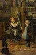 In het atelier van de kunstenaar - Henri Jules Jean Geoffroy — weergave van het kunstwerk